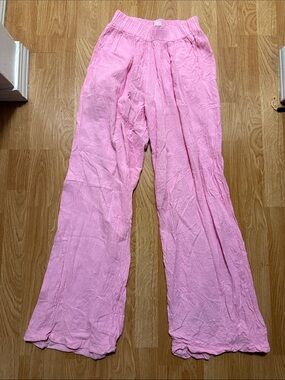 Pink Wide-Leg Women's Pants